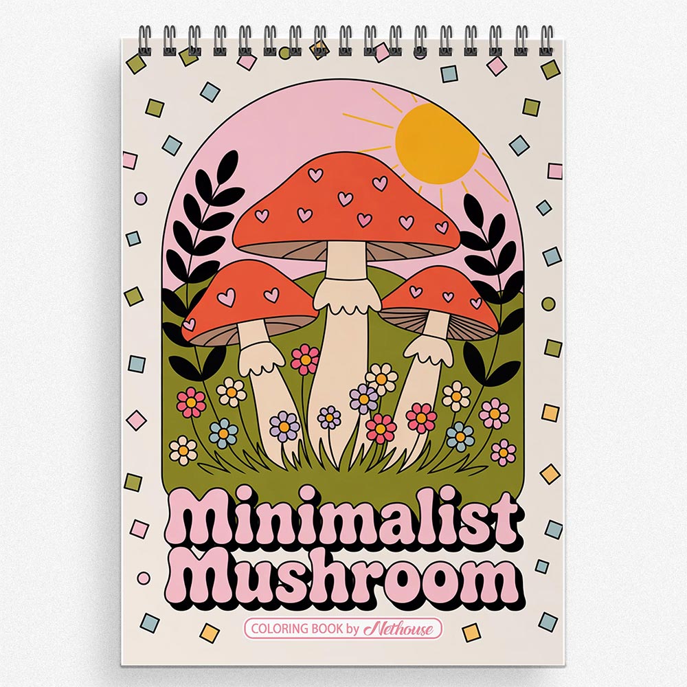 NETHOUSE Minimalist Mushroom Coloring Book For Adults