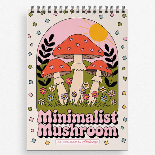 NETHOUSE Minimalist Mushroom Coloring Book For Adults