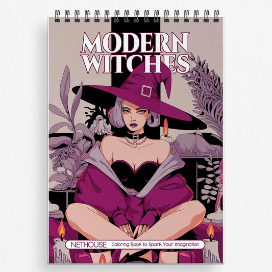 NETHOUSE Modern Witches Coloring Book for Adults