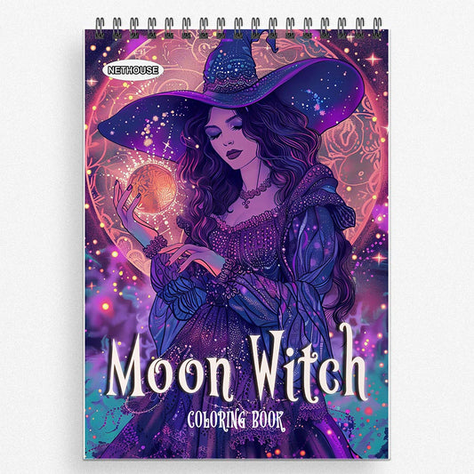 NETHOUSE Moon Witch Coloring Book for Adults