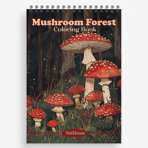NETHOUSE Mushroom Forest Coloring Book for Adults