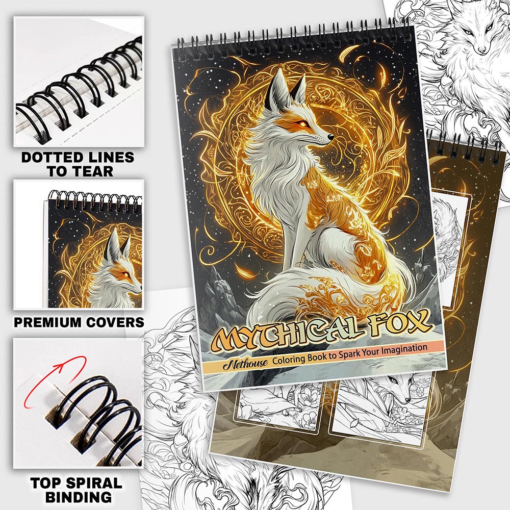 NETHOUSE Mythical Fox Coloring Pages For Adults