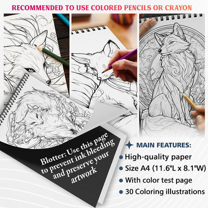 NETHOUSE Mythical Fox Coloring Sheets For Adults