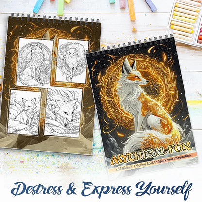 NETHOUSE Mythical Fox Spiral Coloring Book For Adults