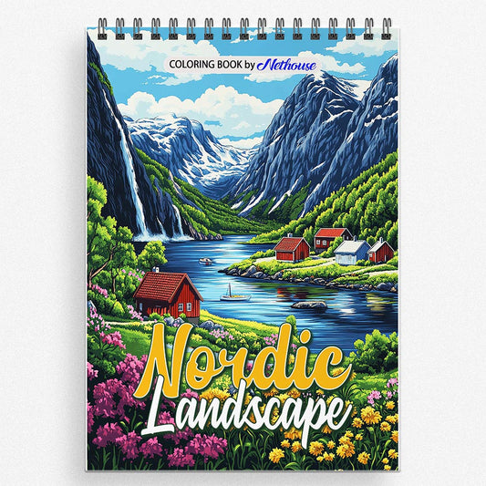 NETHOUSE Nordic Landscape Coloring Book for Adults