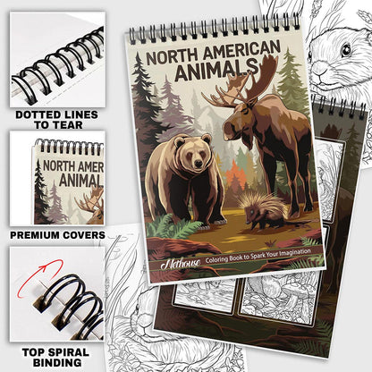 NETHOUSE North American Animals Coloring Pages For Adults