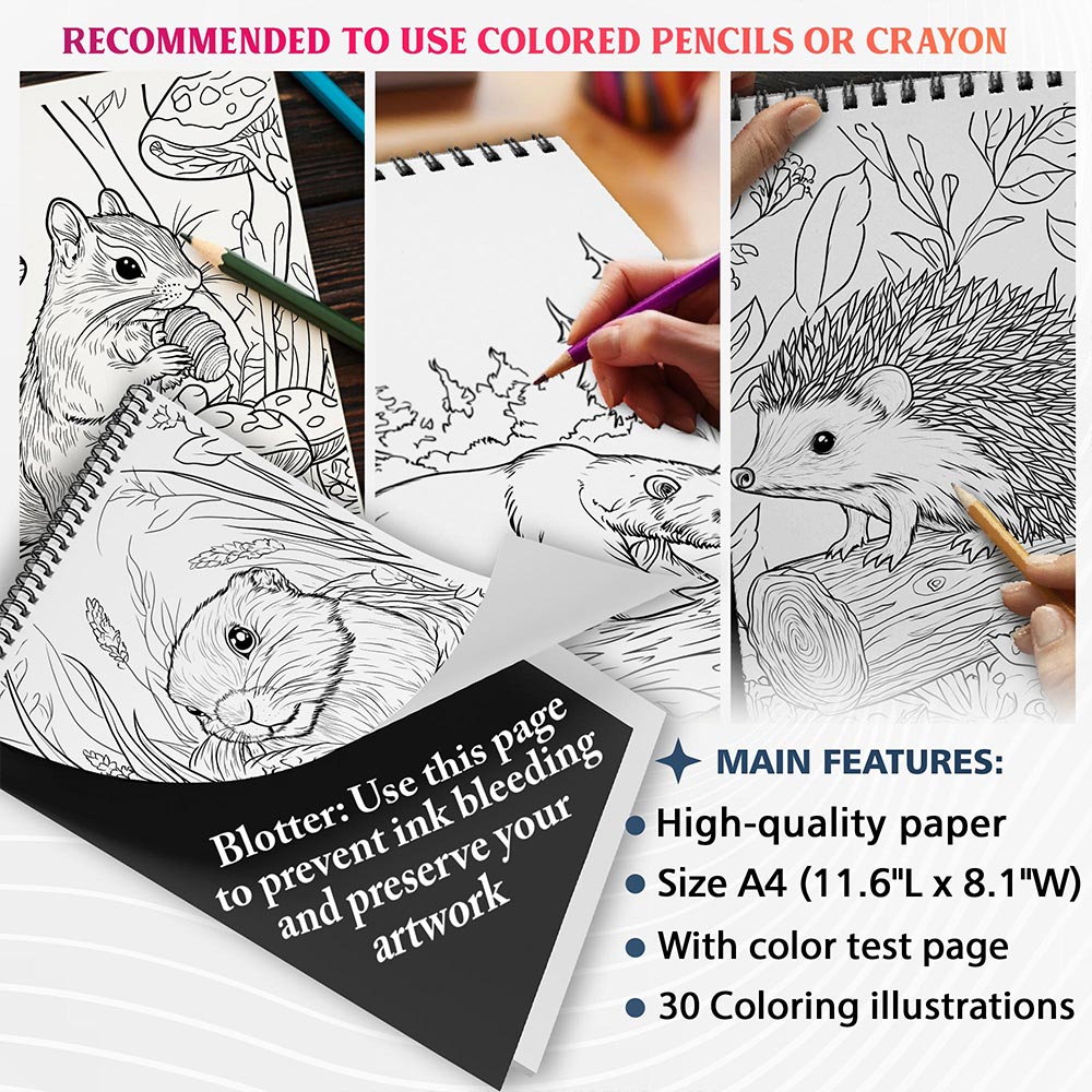 NETHOUSE North American Animals Coloring Sheets For Adults