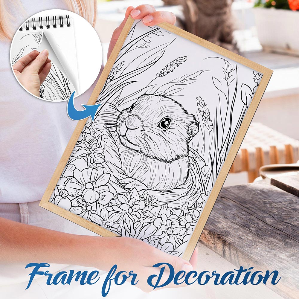 NETHOUSE North American Animals Spiral Bound Coloring Book For Adults