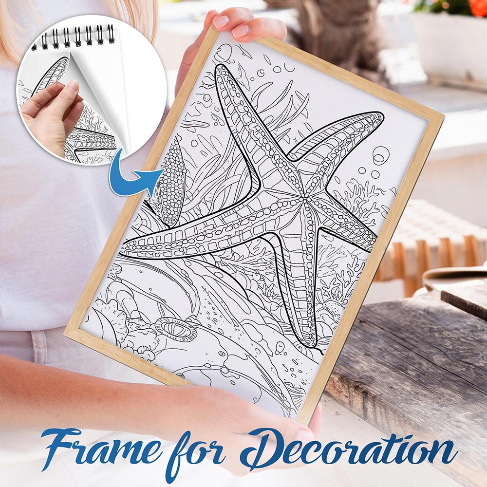NETHOUSE Ocean Spiral Bound Coloring Book For Adults