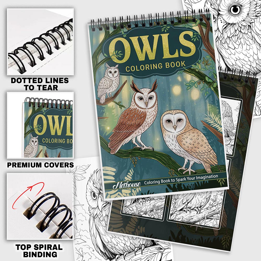 NETHOUSE Owls Coloring Pages For Adults