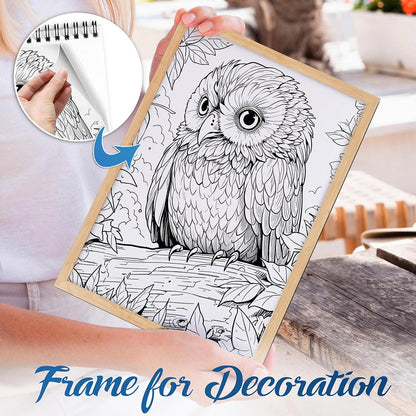 NETHOUSE Owls Spiral Bound Coloring Book For Adults