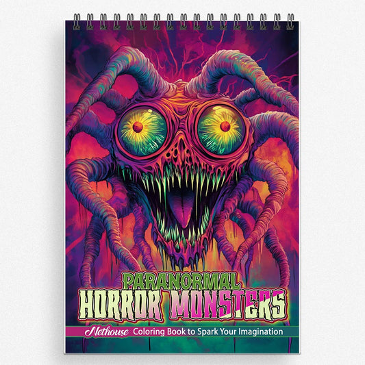 NETHOUSE Paranormal Horror Monsters Coloring Book For Adults