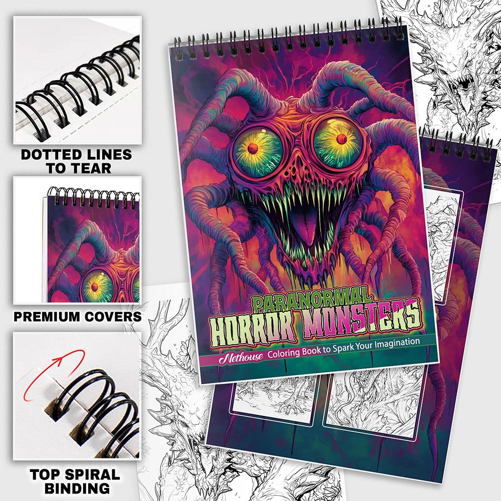 NETHOUSE Paranormal Horror Monsters Coloring Pages For Adults