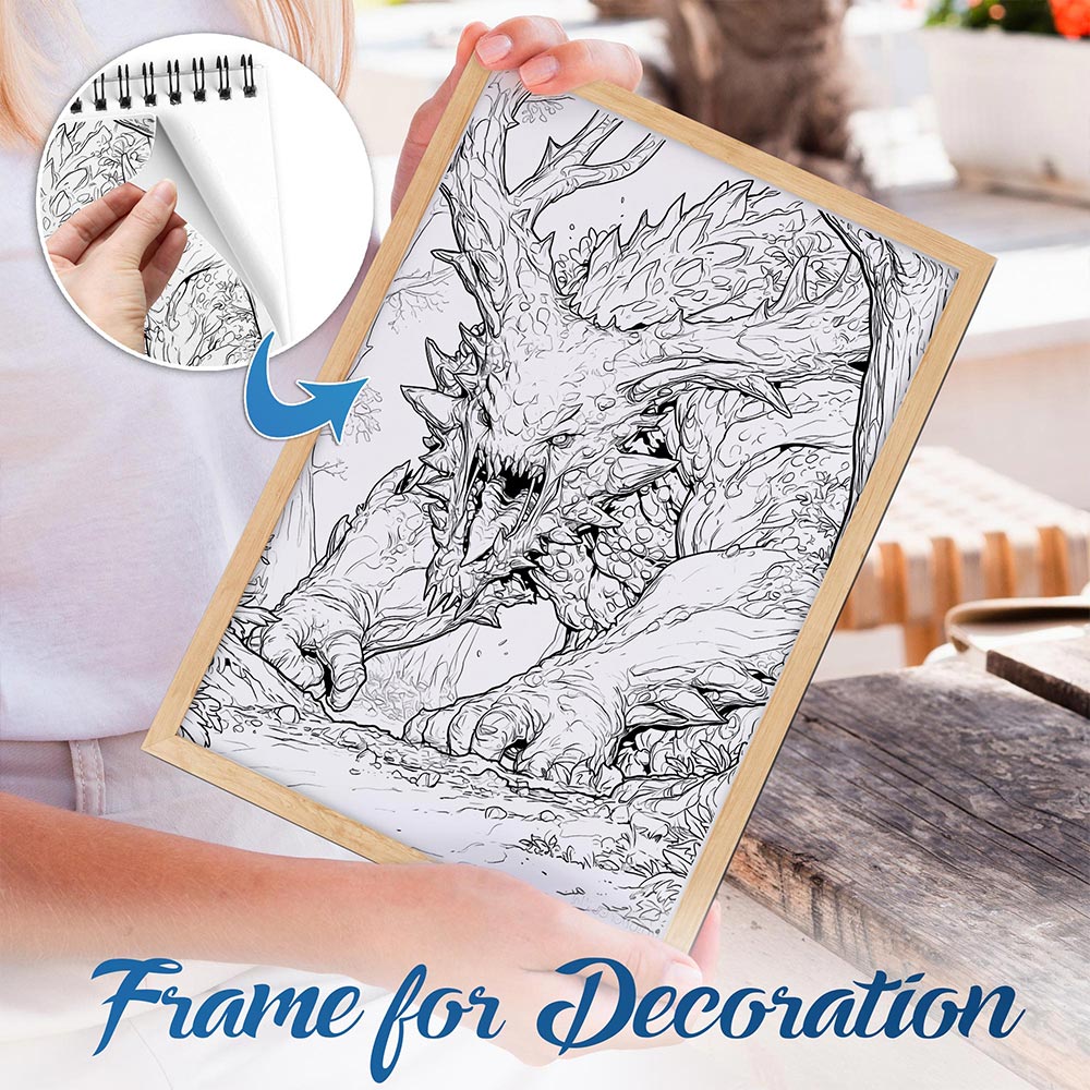 NETHOUSE Paranormal Horror Monsters Spiral Bound Coloring Book For Adults