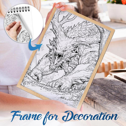 NETHOUSE Paranormal Horror Monsters Spiral Bound Coloring Book For Adults