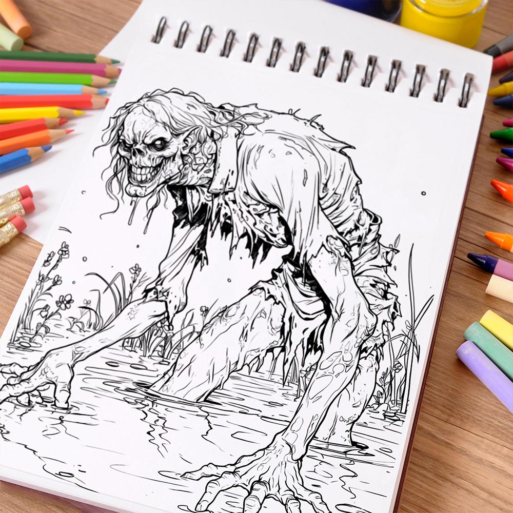 NETHOUSE Paranormal Horror Monsters Coloring Book Spiral Bound For Adults