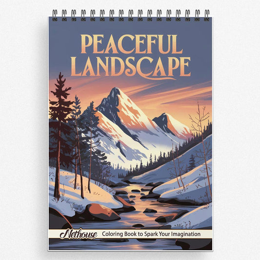 NETHOUSE Peaceful Landscape Coloring Book For Adults