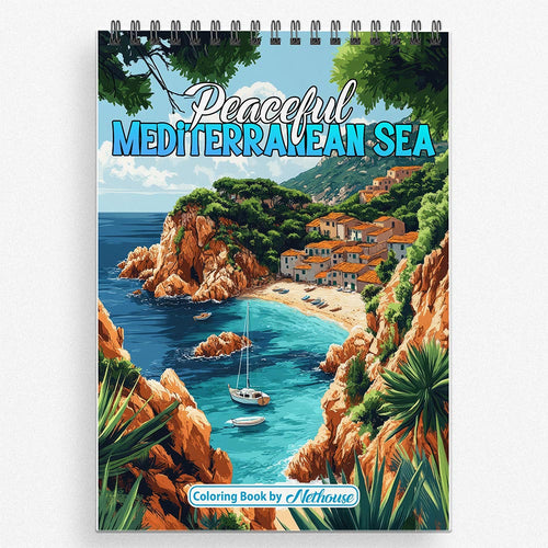 NETHOUSE Peaceful Mediterranean Sea Coloring Book For Adults