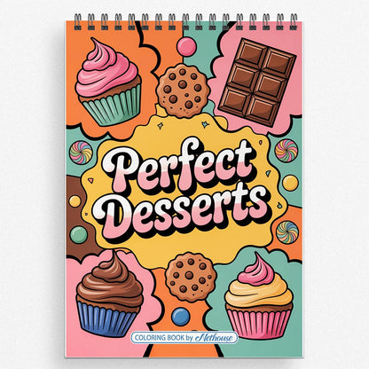 NETHOUSE Perfect Desserts Coloring Book For Adults 