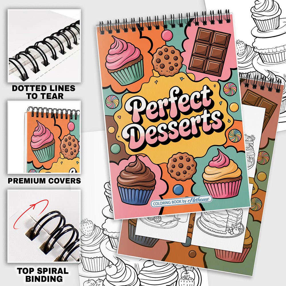 NETHOUSE Perfect Desserts Coloring Pages For Adults 