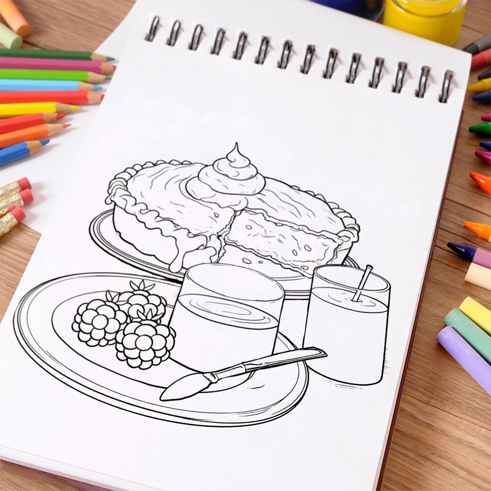 NETHOUSE Perfect Desserts Coloring Book Spiral Bound For Adults 