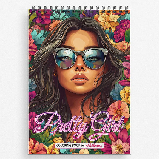 NETHOUSE Pretty Girl Coloring Book For Adults