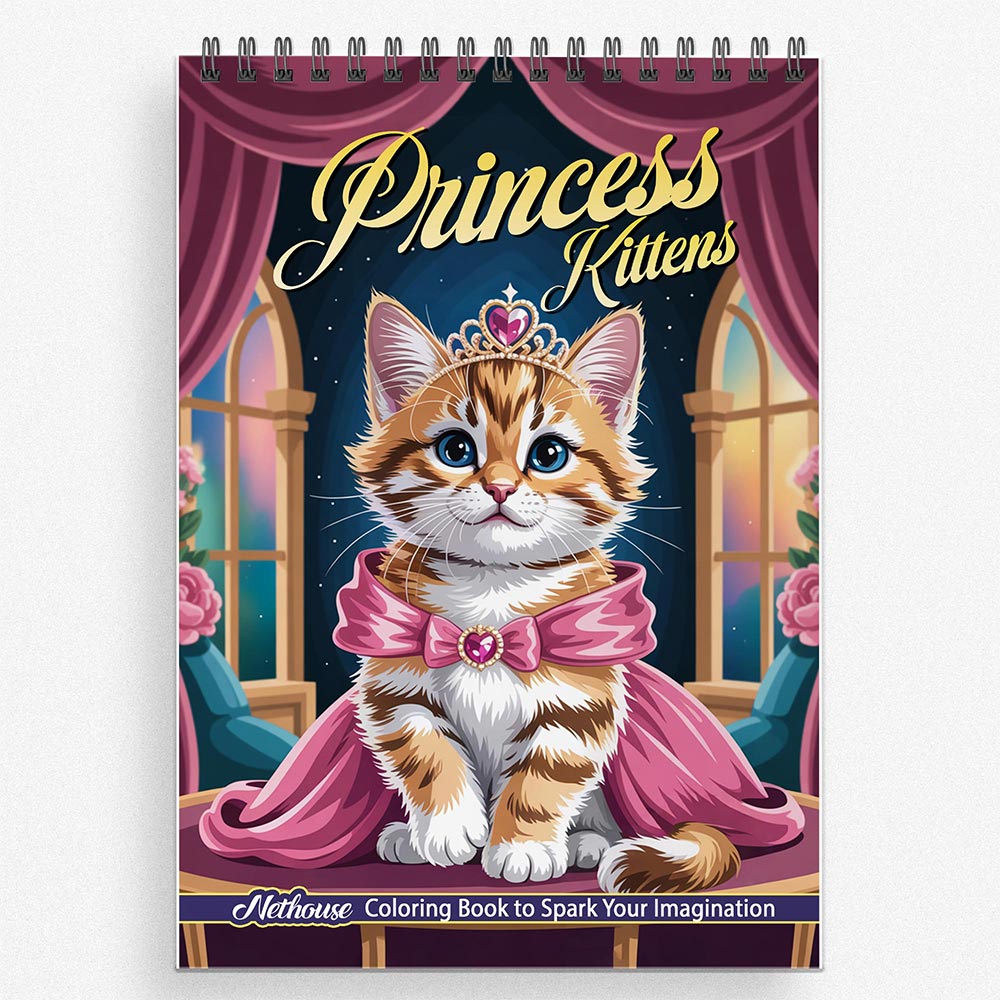 NETHOUSE Princess Kittens Coloring Book For Adults