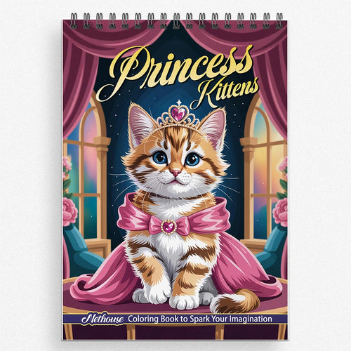 NETHOUSE Princess Kittens Coloring Book For Adults