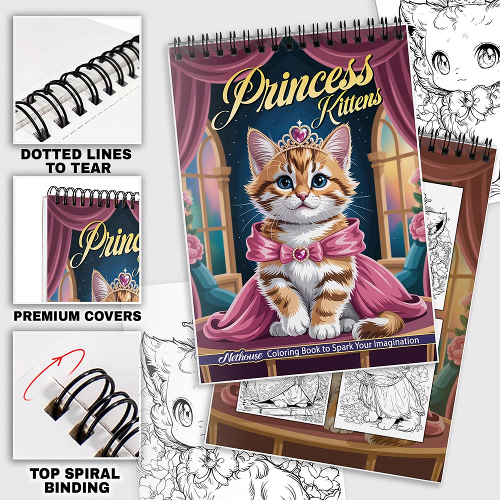 NETHOUSE Princess Kittens Coloring Pages For Adults
