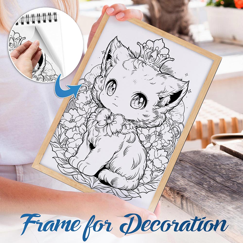 NETHOUSE Princess Kittens Spiral Bound Coloring Book For Adults
