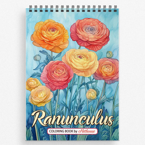 NETHOUSE Ranunculus Coloring Book For Adults