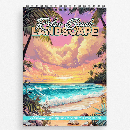 NETHOUSE Relax Beach Landscape Coloring Book For Adults