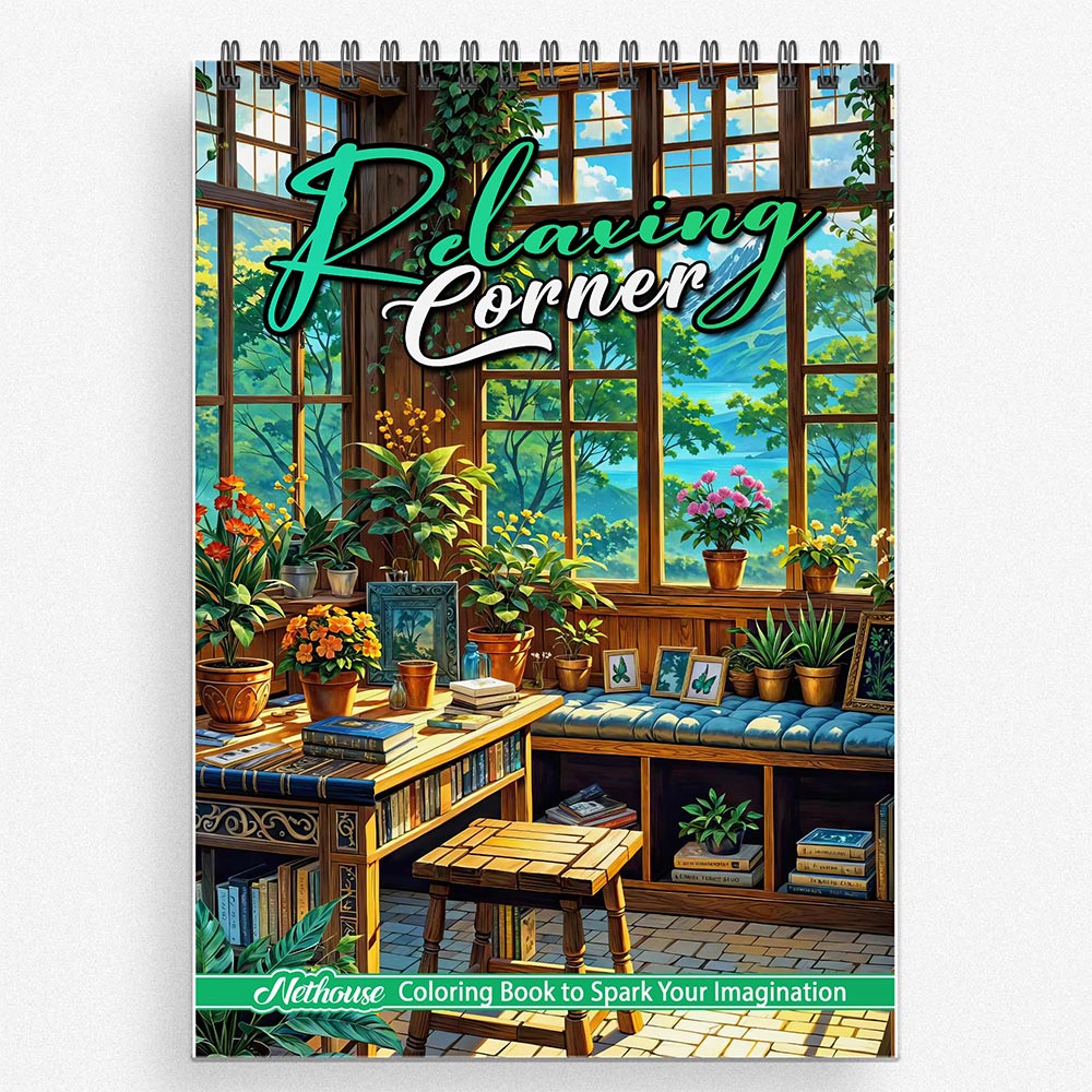 NETHOUSE Relaxing Corner Coloring Book For Adults