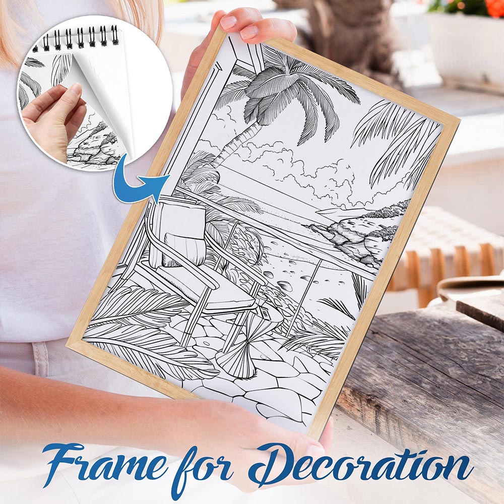 NETHOUSE Relaxing Corner Spiral Bound Coloring Book For Adults