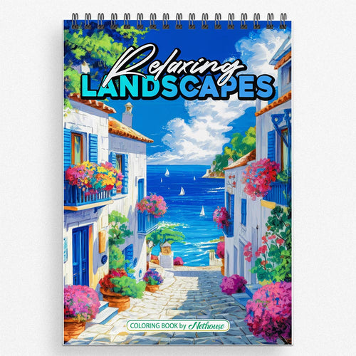 NETHOUSE Relaxing Landscapes Coloring Book For Adults