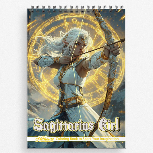 NETHOUSE Sagittarius Girl Coloring Book For Adults
