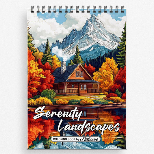 NETHOUSE Serenity Landscapes Coloring Book for Adults