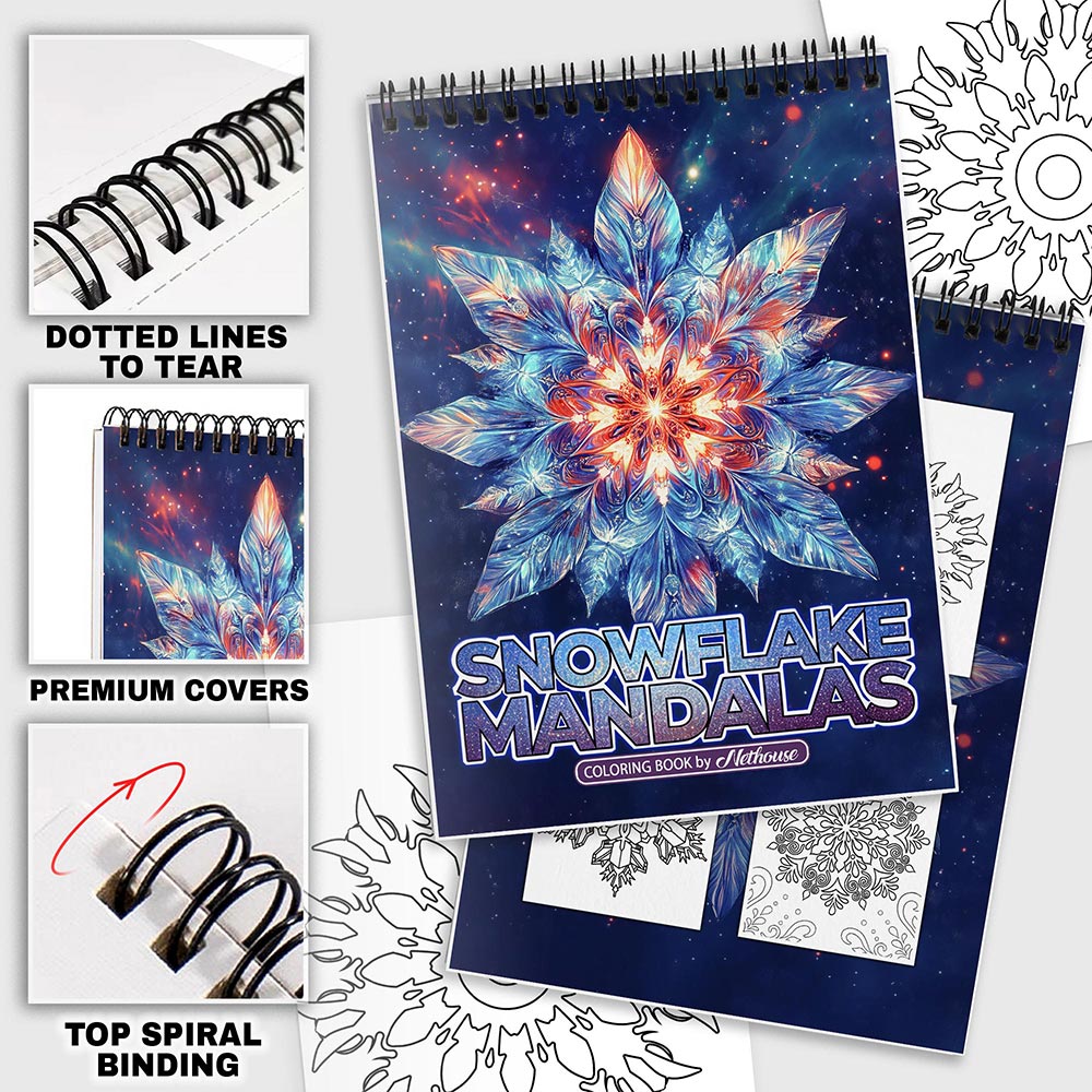 NETHOUSE Snowflake Mandalas Coloring Pages For Adult