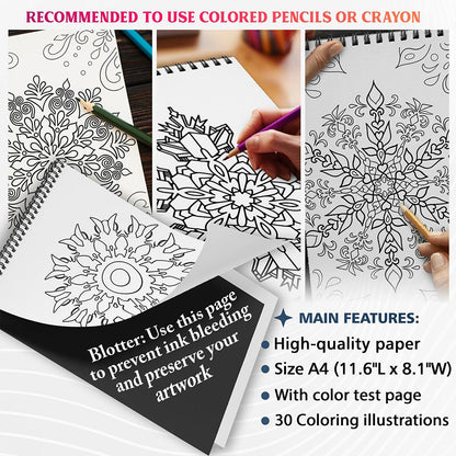 NETHOUSE Snowflake Mandalas Coloring Sheets For Adult