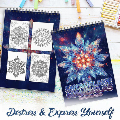NETHOUSE Snowflake Mandalas Spiral Coloring Book For Adult