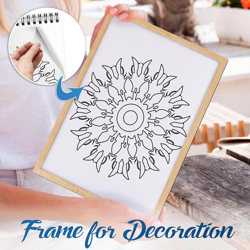 NETHOUSE Snowflake Mandalas Spiral Bound Coloring Book For Adult