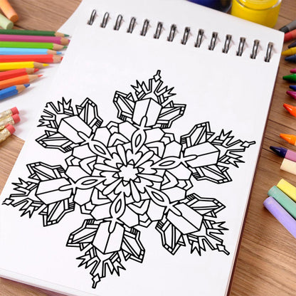 NETHOUSE Snowflake Mandalas Coloring Book Spiral Bound For Adult