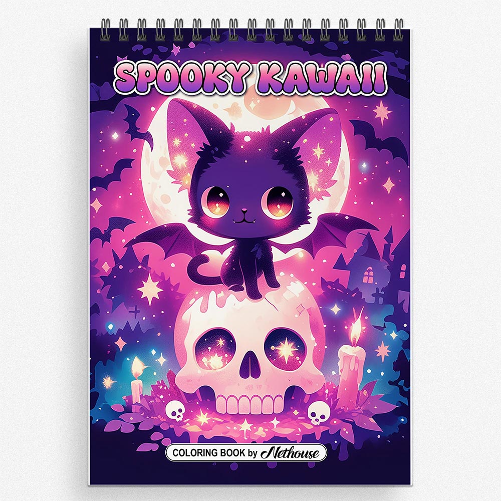 NETHOUSE Spooky Kawaii Coloring Book for Adults