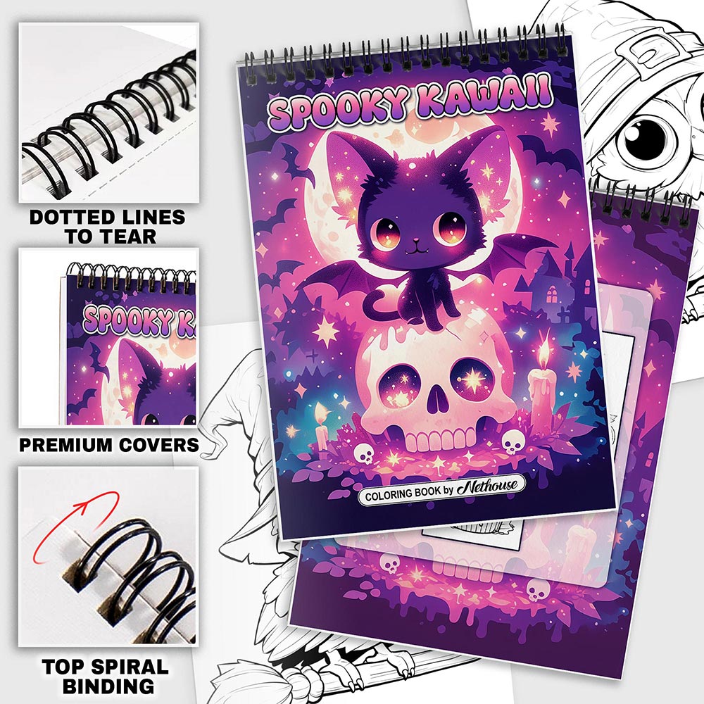 NETHOUSE Spooky Kawaii Coloring Pages for Adults