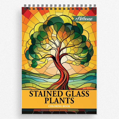 NETHOUSE Stained Glass Plants Coloring Book For Adults
