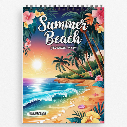 NETHOUSE Summer Beach Coloring Book for Adults