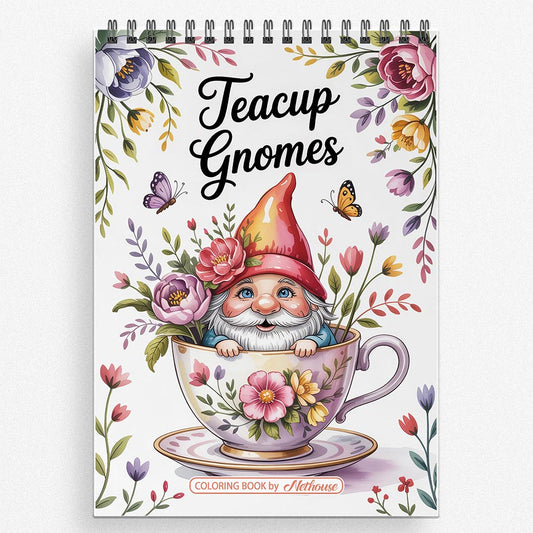 NETHOUSE Teacup Gnomes Coloring Book For Adults