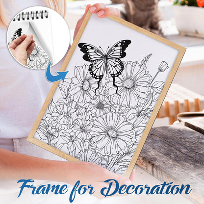 NETHOUSE The Butterfly Garden Spiral Bound Coloring Book For Adults