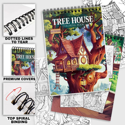 NETHOUSE Tree House Coloring Pages for Adults
