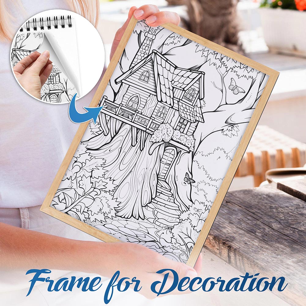 NETHOUSE Tree House Spiral Bound Coloring Book for Adults